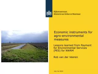Economic instruments for agro-environmental measures