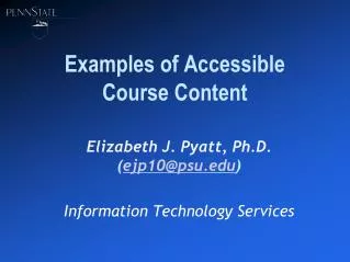 Examples of Accessible Course Content