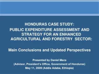 HONDURAS CASE STUDY: