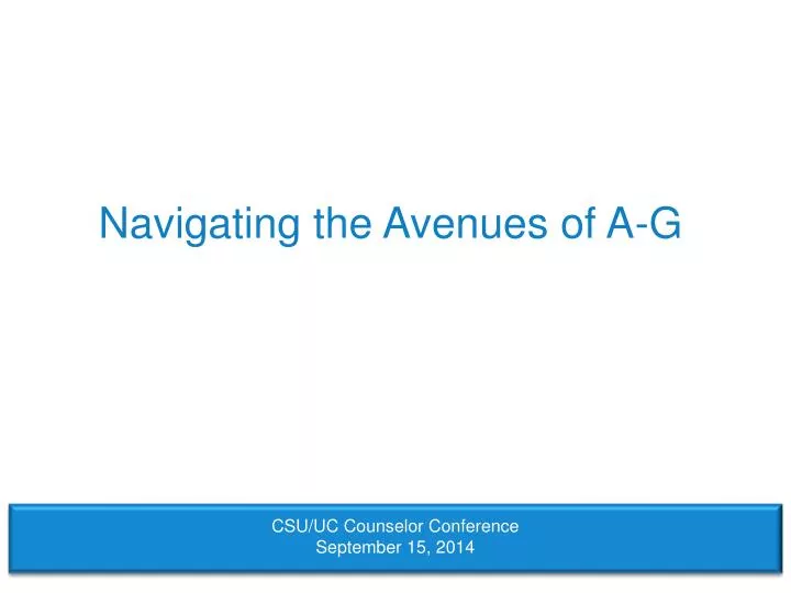 navigating the avenues of a g