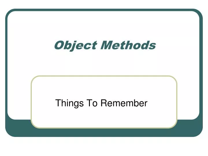 object methods