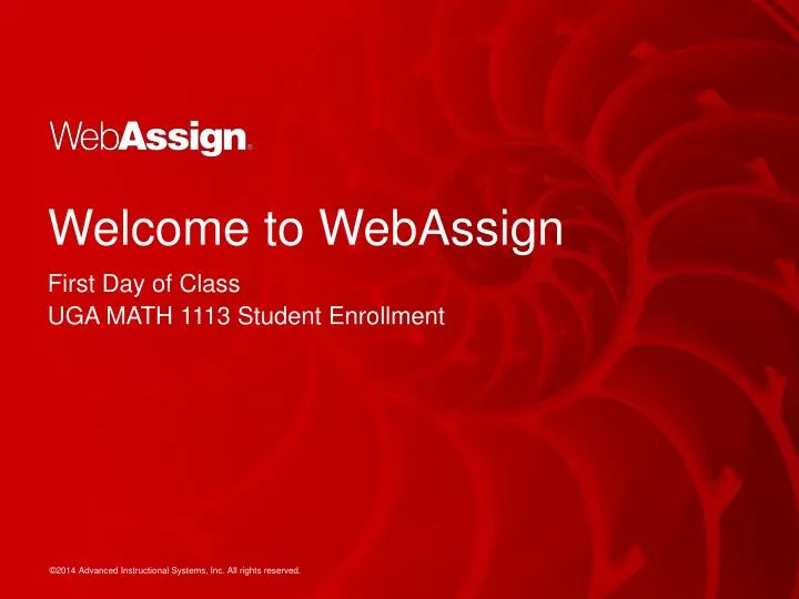 welcome to webassign