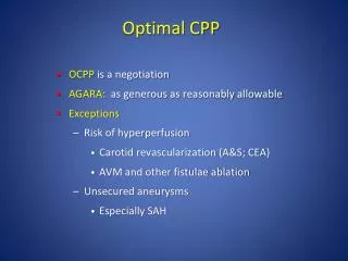 Optimal CPP