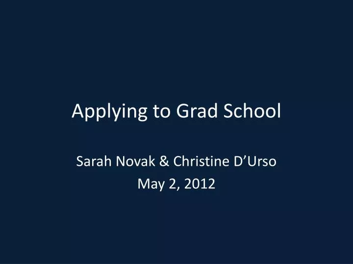 applying to grad school