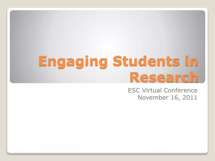 engaging students in research