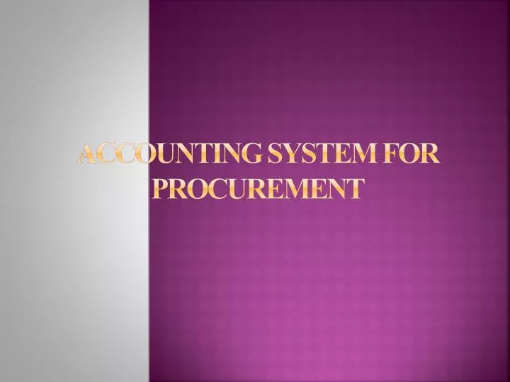 accounting system for procurement