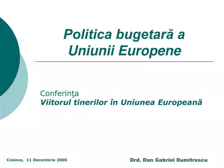 politica bugetar a uniunii europene