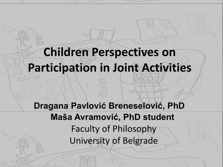 children perspectives on participation in joint activities