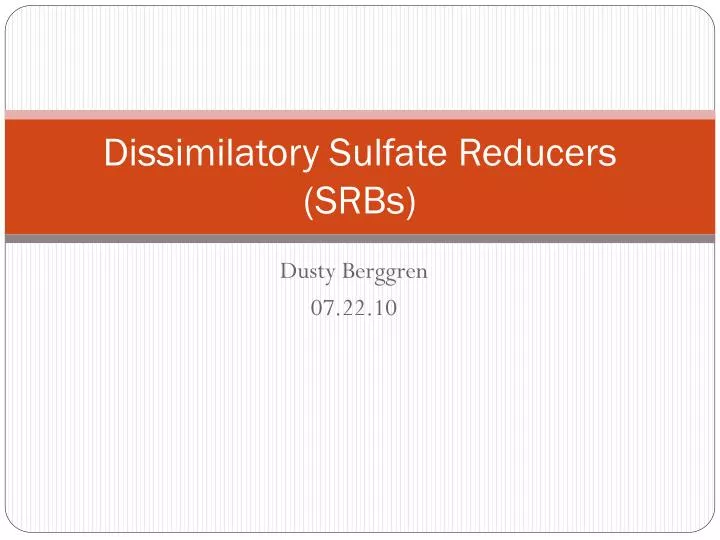 dissimilatory sulfate reducers srbs