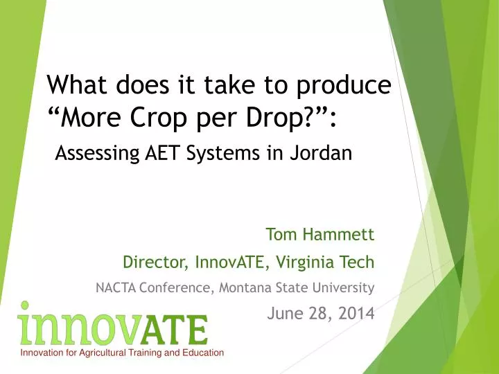 what does it take to produce more crop per drop assessing aet systems in jordan