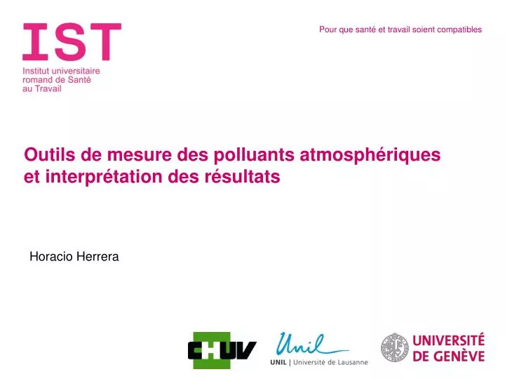 outils de mesure des polluants atmosph riques et interpr tation des r sultats