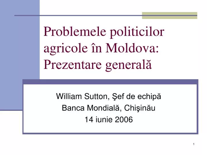 probleme le politicilor agricole n moldova prezentare general