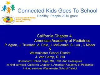 Connected Kids Goes To School Healthy People 2010 grant