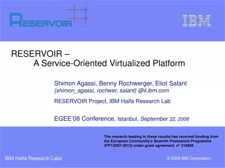 reservoir a service oriented virtualized platform
