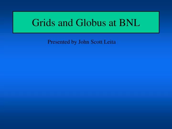 grids and globus at bnl