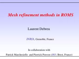 Mesh refinement methods in ROMS