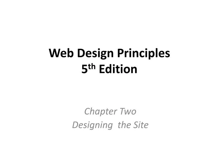 web design principles 5 th edition