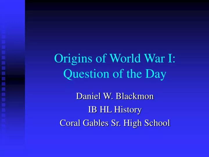 origins of world war i question of the day