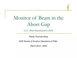 Monitor of Beam in the Abort Gap