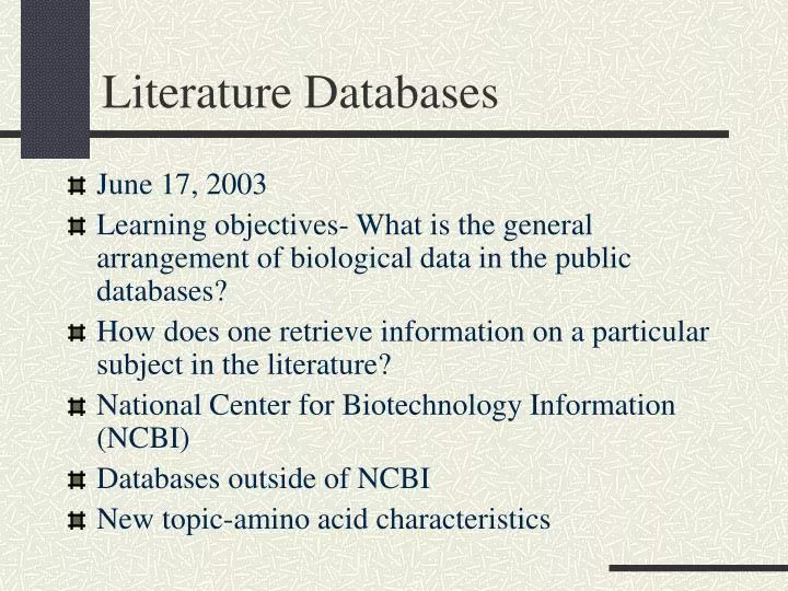 literature databases