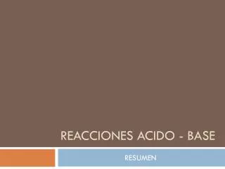 reacciones acido base