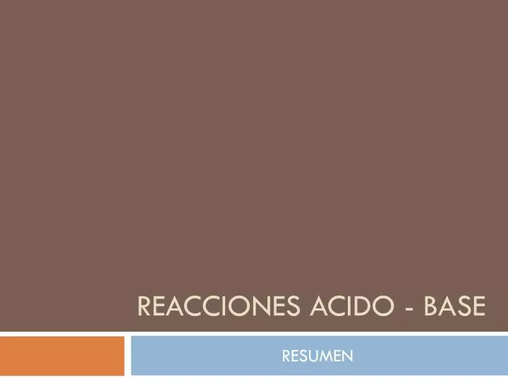 reacciones acido base