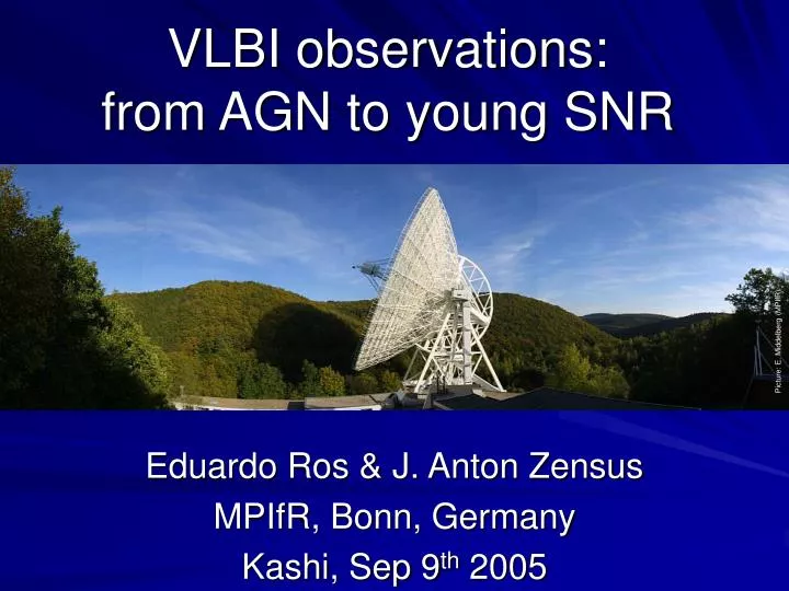 vlbi observations from agn to young snr
