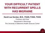 YOUR DIFFICULT PATIENT WITH RECURRENT SPELLS HAS MIGRAINE - slide 1