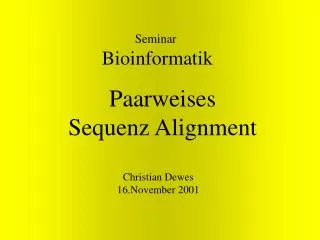 paarweises sequenz alignment