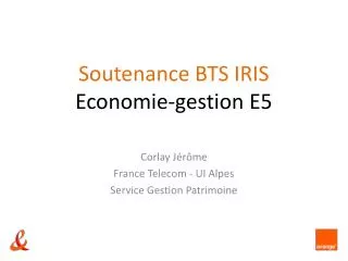 soutenance bts iris economie gestion e5