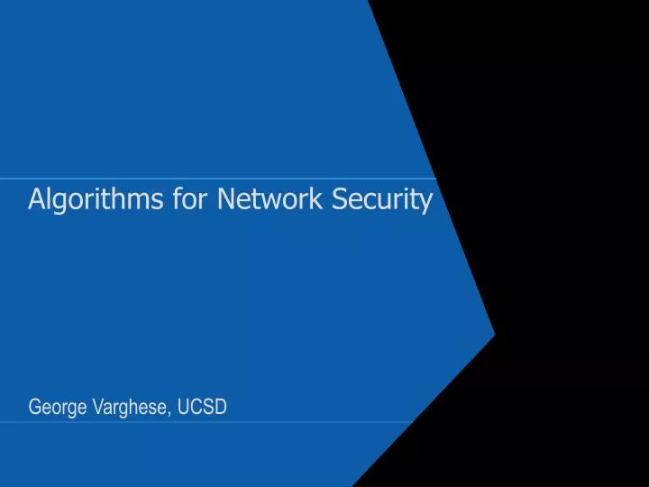 algorithms for network security