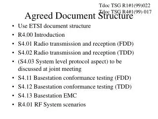 Agreed Document Structure