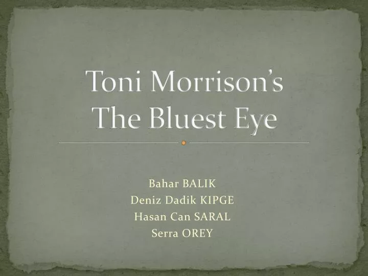 toni morrison s the bluest eye