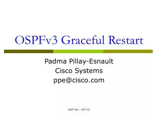 OSPFv3 Graceful Restart