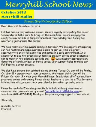 Merryhill School News