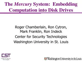 The Mercury System: Embedding Computation into Disk Drives