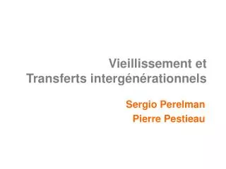 vieillissement et transferts interg n rationnels