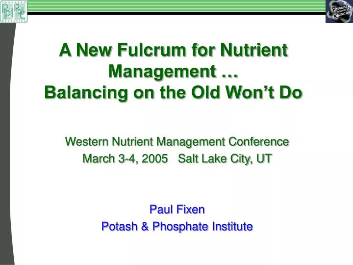 a new fulcrum for nutrient management balancing on the old won t do