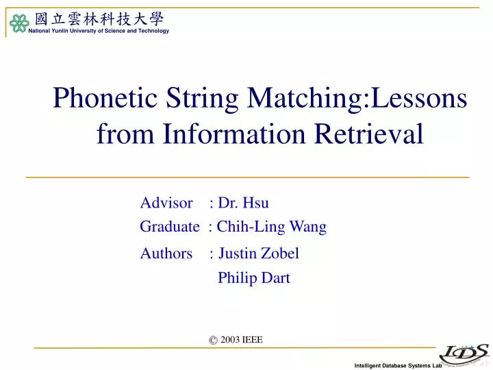 phonetic string matching lessons from information retrieval