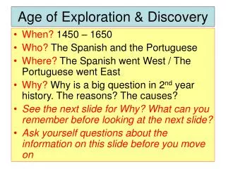 Age of Exploration &amp; Discovery