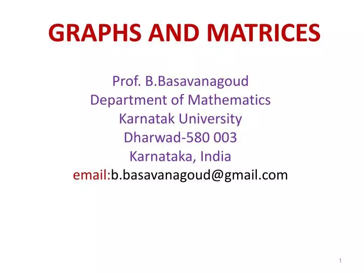 graphs and matrices