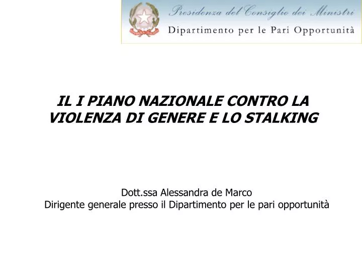 dott ssa alessandra de marco dirigente generale presso il dipartimento per le pari opportunit