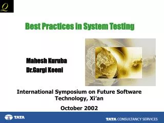 Best Practices in System Testing