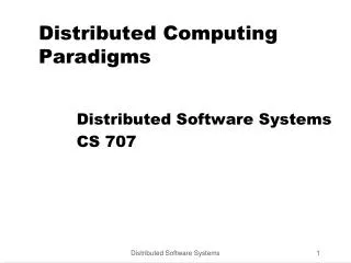 Distributed Computing Paradigms