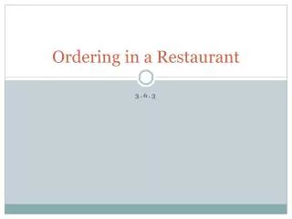ordering in a restaurant