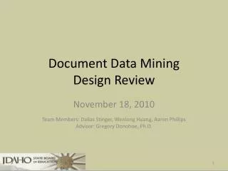 Document Data Mining Design Review