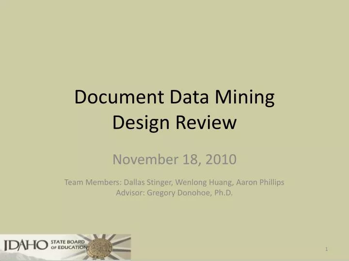 document data mining design review