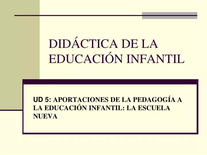 did ctica de la educaci n infantil