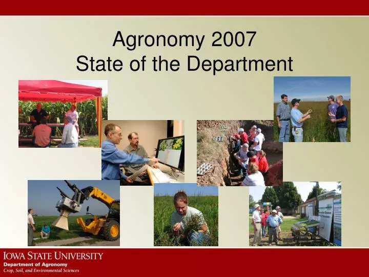 agronomy 2007 state of the department