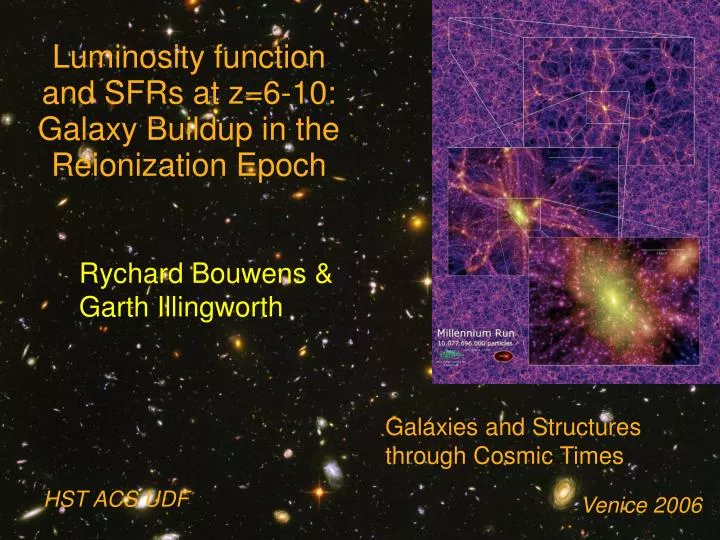 luminosity function and sfrs at z 6 10 galaxy buildup in the reionization epoch